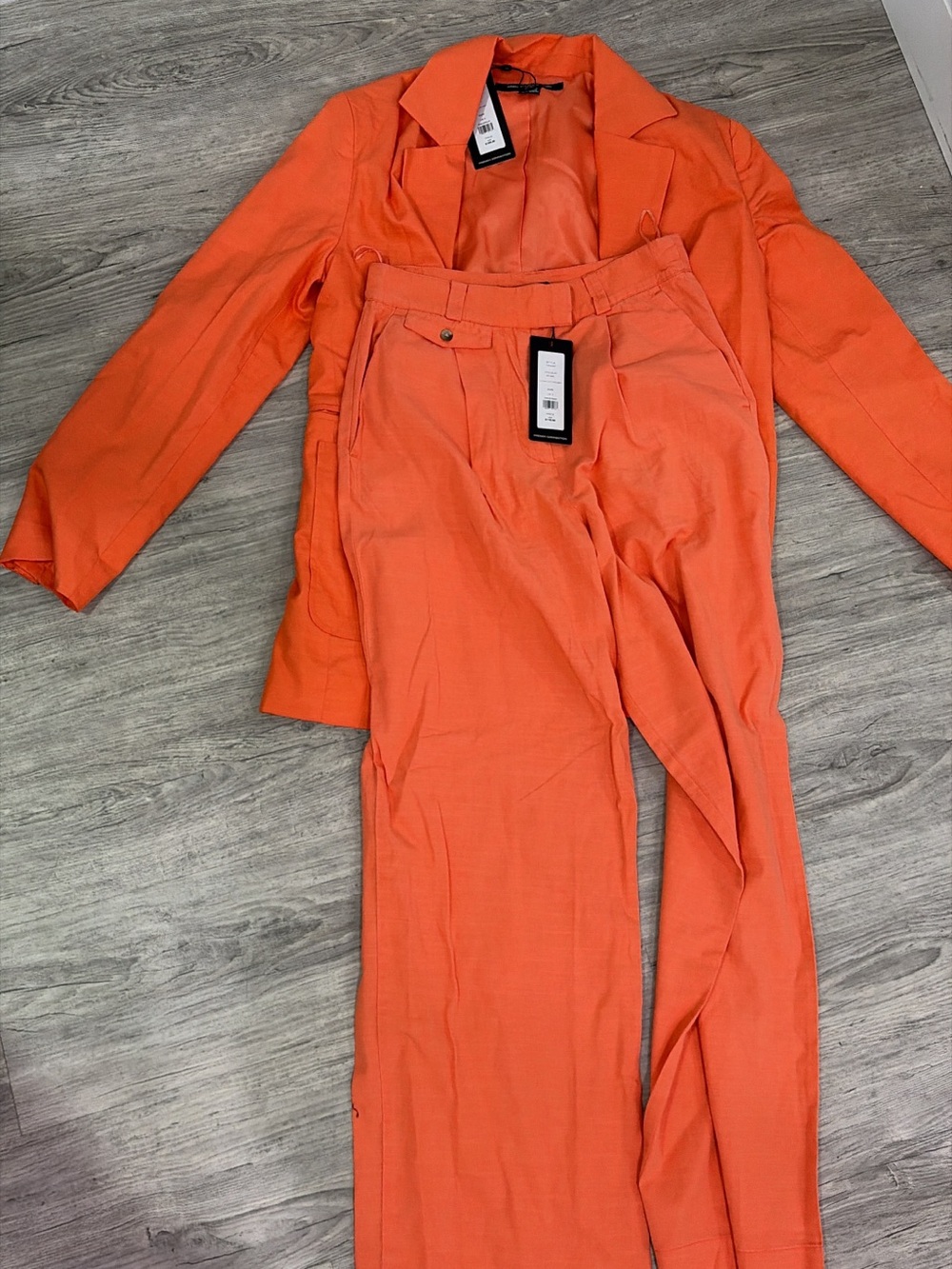 French connection Orange Tailored Wide-Leg Pants